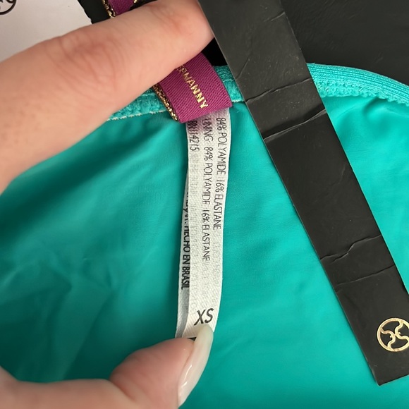 ViX by Paula Hermanny Monaco Detail Full Jade Bikini Bottoms Sz XS - NWT! - Picture 9 of 11